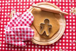 Raw gingerbread cookie dough for Christmas photo