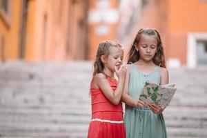 Happy toodler kids enjoy italian vacation holiday in Europe. photo