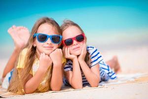 Adorable little girls during summer vacation photo