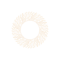 quadro floral círculo decorativo dourado. grinalda redonda botânica com ramos, ervas, plantas e folhas. fronteira de casamento rústico png