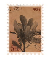 sello postal vintage floral. sello postal imprimible retro con flores. elementos estéticos de corte de recortes para invitaciones de boda, cuadernos, diarios, tarjetas de felicitación, papel de regalo png