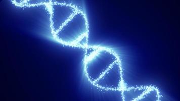 Fondo de alta tecnología futurista científico de adn en espiral de energía brillante azul abstracto. video 4k, diseño de movimiento