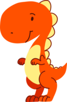 ilustración de dinosaurio en color naranja. png