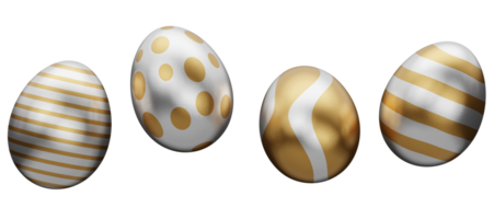 gold egg falling easter 3d render illustration png