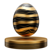 gold egg podium easter 3d illustration png