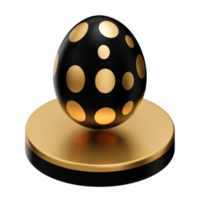 gold egg podium easter 3d illustration png