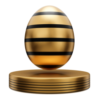 gold egg podium easter 3d illustration png