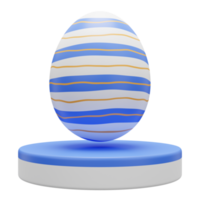 huevo azul podio pascua 3d ilustración png