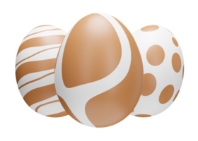 oeuf de pâques or trois illustration 3d png