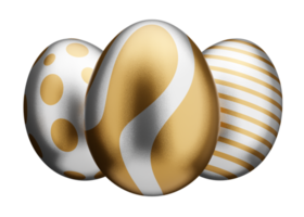 easter gold egg three 3d illustration png