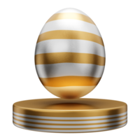 ilustração 3d de páscoa de pódio de ovo de ouro png