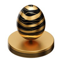 ilustração 3d de páscoa de pódio de ovo de ouro png