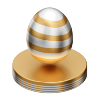 oeuf d'or podium illustration 3d de pâques png