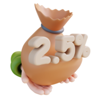 3d illustratie hand- geven aalmoes png