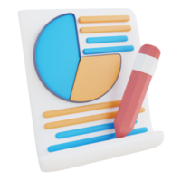 graphique de rapport de document d'illustration 3d png