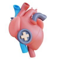 3d illustrazione di un' salutare cuore png