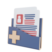 3d illustration of patient health data folder png