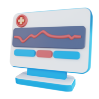 3d illustration of heart health check monitor png