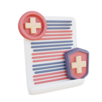 3d illustration du document de santé sécuritaire png