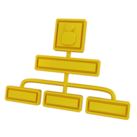 3d illustration golden of hierarchy chart png