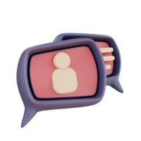 chat de negocios de ilustración 3d png