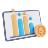 3d illustration graphic of financial presentation report png