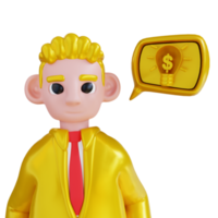 3D Illustration golden Business people get ideas png