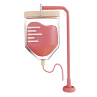 3d illustration de poche de sang de perfusion png