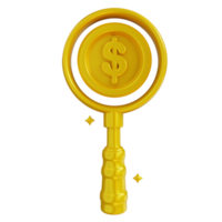 3D Illustration golden financial analysis png