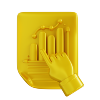 3D Illustration golden hand showing document graphic png