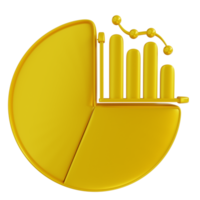 Gráfico de gráfico circular de ilustración 3D png