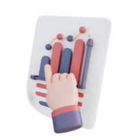 3D Illustration hand showing document graphic png