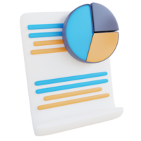 3d illustration pie chart document png