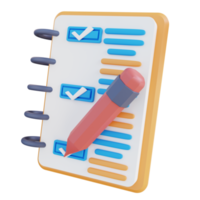 3d illustration writing to do list png