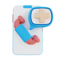 3D-Illustration Handy für die Gesundheit png