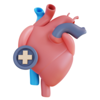 3d illustrazione di un' salutare cuore png