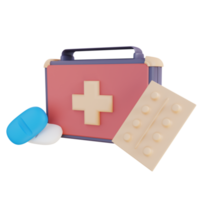 Ilustración 3d de medicina de primeros auxilios png