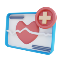 3d illustration showing heart health data png