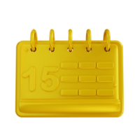 calendário de ilustração 3D dourado png