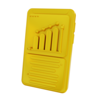 3D Illustration golden mobile web data analysis png