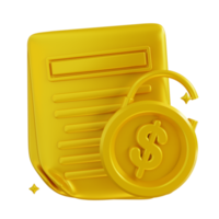 3d illustration golden financial security document png