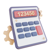 configurações de calculadora financeira de ilustração 3d png