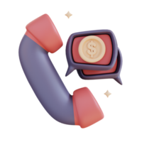 telefone de finanças de ilustração 3D png