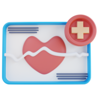3d illustration som visar hjärta hälsa data png