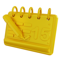 3d-illustration golden erstellen sie zeitpläne und kalender png