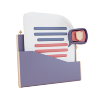 3D Illustration document security folder png