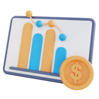 3d illustration graphic of financial presentation report png