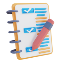 3d illustration writing to do list png