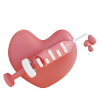 Illustration 3D de l'injection de médicaments cardiaques png