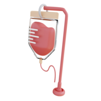 3d illustration de poche de sang de perfusion png